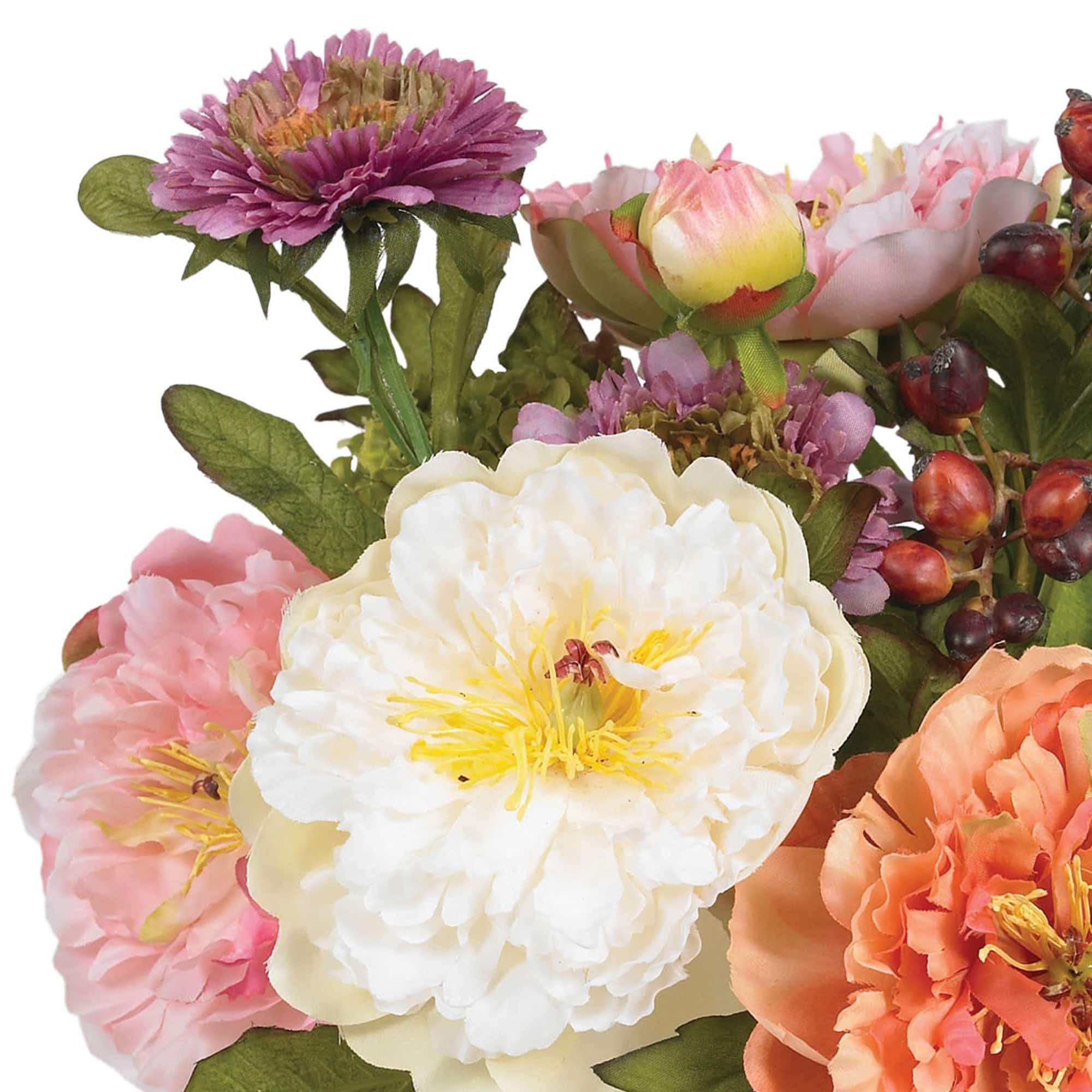10" Peony Arrangement in Vase